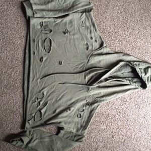 Rue 21 distressed cropped hoodie